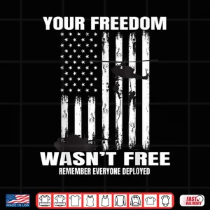 Design Red on Fridays Military Veteran Patriotic American USA Flag Shirt