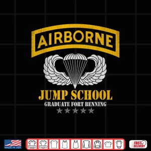 Design Airborne Veteran Shirt Fort Benning Jump School Military Shirt
