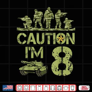 Design 8th Army Birthday Military Im 8 Year Old Camo Birthday Shirt