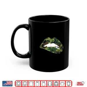 Mug Camouflage Lips Mouth Military Kiss Me Biting Camo Shirt