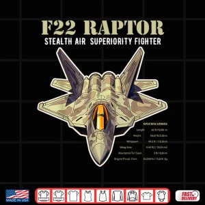 Design F 22 Raptor Fighter Jet Military Aircraft Shirt