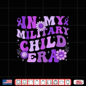 Design In My Military Child Era Groovy Purple Up For Military Shirt