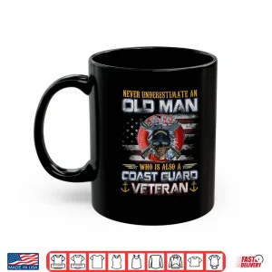Mug Never Underestimate a US Coast Guard Veteran Flag Shirt