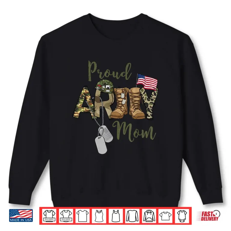 Sweatshirt Proud Army Parent US Flag Camo Dog Tags Military Parent Shirt