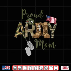 Design Proud Army Parent US Flag Camo Dog Tags Military Parent Shirt