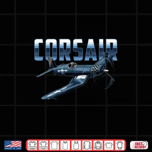 Design USA Military Warbird Airplane Corsair Classic Airplane Shirt