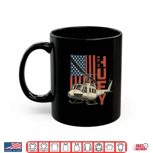 Mug UH 1 Huey Military Helicopter Aviation American Flag Gift Shirt