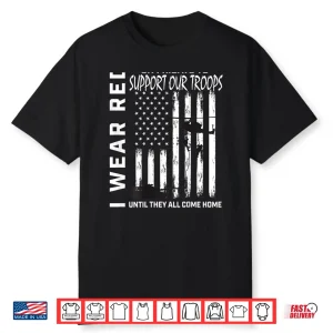 Wear Red On Fridays Military Veteran Support Our Troops Flag Shirt