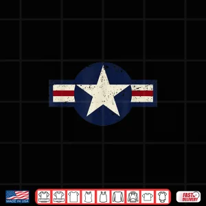 Design Vintage 1947 to Present Style US Military Aviation Roundel Shirt