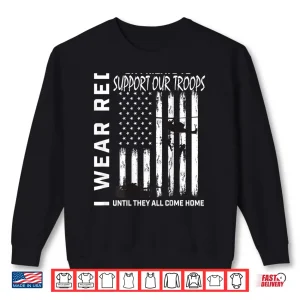 Sweatshirt Wear Red on Fridays Military Veteran Support Our Troops Flag Shirt