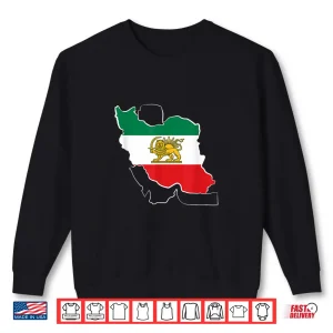 Sweatshirt Lion And Sun Shir Khorshid Iran Flag Persian Shirt