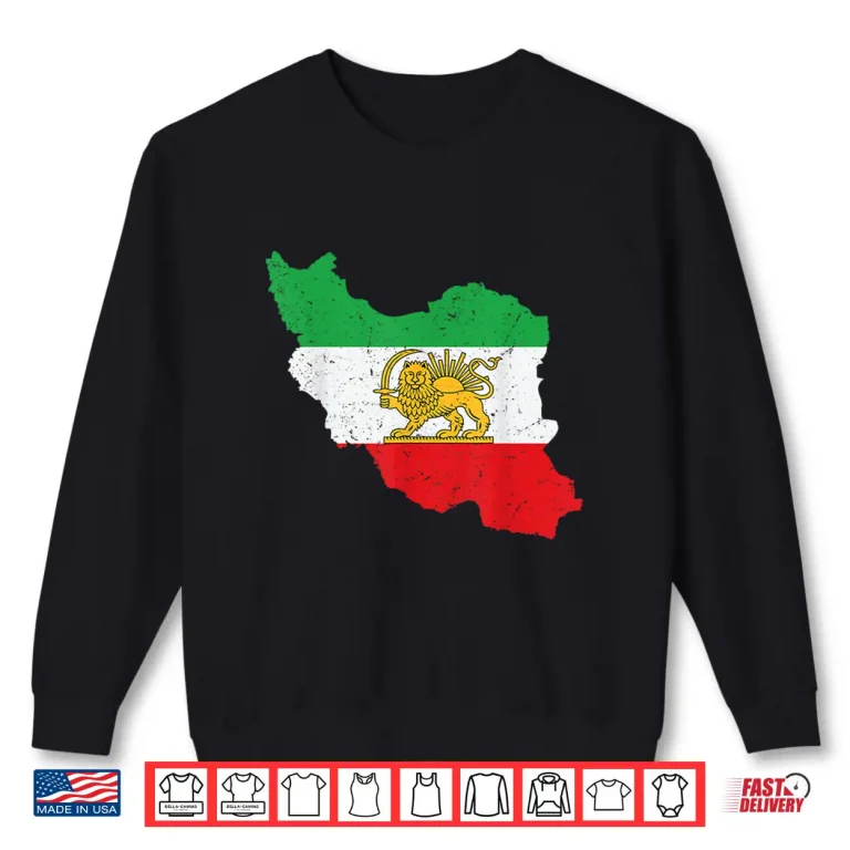 Sweatshirt Shir O Khorshid Lion And Sun Iran Flag Persia Shirt