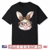 Easter Bunny Cute Glasses Leopard Bunny Rabbit Easter Girls Shirt