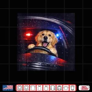 Design Funny Golden Retriever Driving Meme Dog Driving A Car Shirt