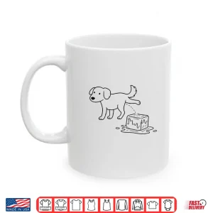 Mug Dog Ice Funny Dog Humor Line Art Shirt