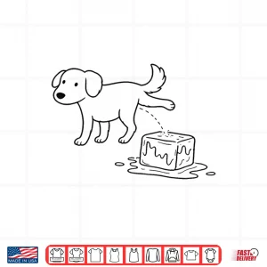 Design Dog Ice Funny Dog Humor Line Art Shirt