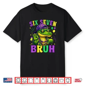 Mardi Gras Six Seven Bruh Mardigator Alligator 6 7 Meme Boy Shirt