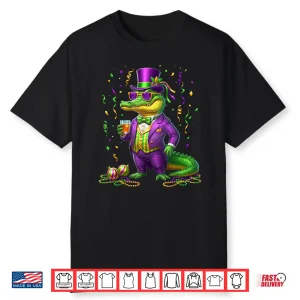 Mardigator Funny Mardi Gras Alligator Outfit Men Women Kids Shirt