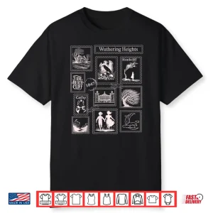 Wuthering Heights Gothic Book Lover Stamps Shirt