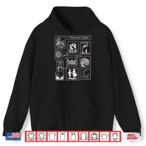 Hoodie Wuthering Heights Gothic Book Lover Stamps Shirt
