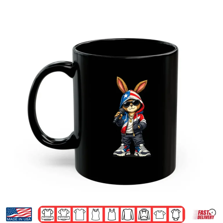 Mug Puerto Rican Flag Music Lovers Bunny Cool Shirt