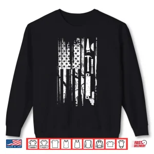 Sweatshirt American Flag Woodworking Gift Carpenter Wood Working Shirt