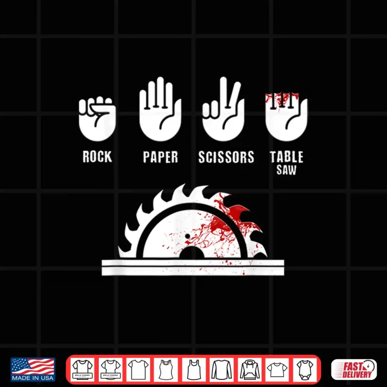 Design Carpenter Gift Rock Paper Scissors Table Saw Shirt