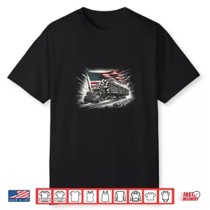 Logger With American Flag Logging Carpenter Vintage Shirt