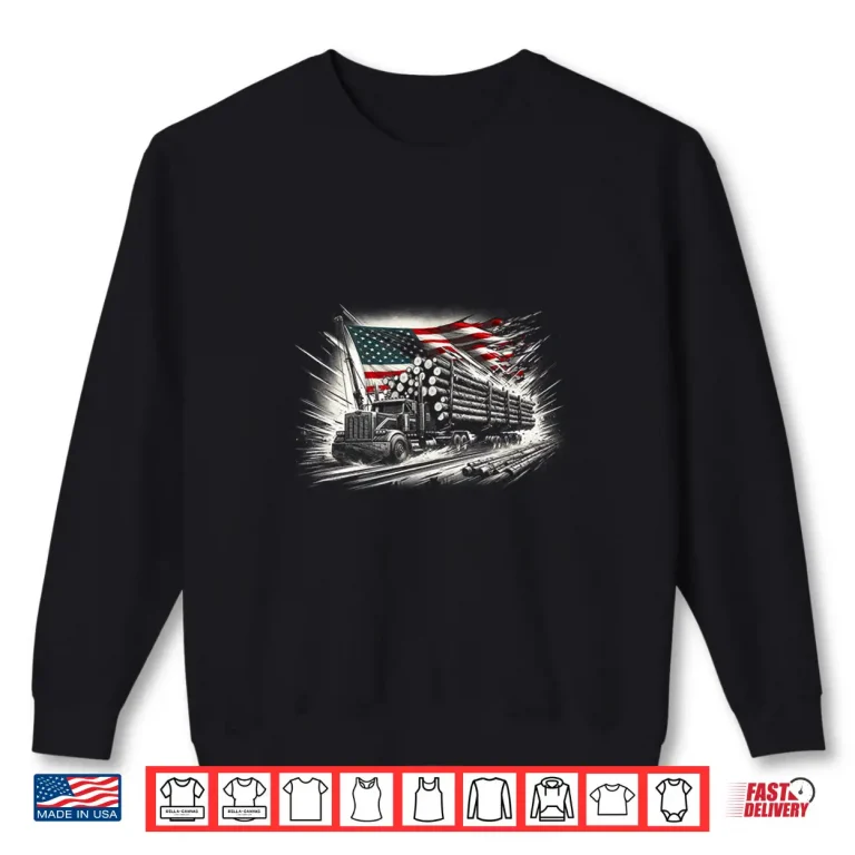 Sweatshirt Logger With American Flag Logging Carpenter Vintage Shirt