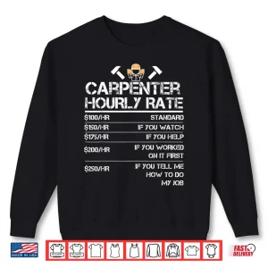 Sweatshirt Carpenter Hourly Rate Wood Working Labor Rates Shirt