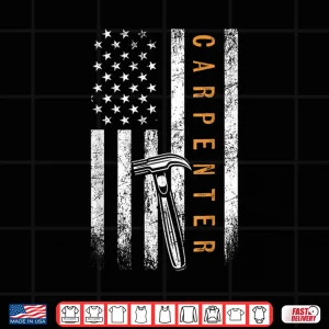 Design Carpenter American Flag Design Woodworking Carpentry Shirt