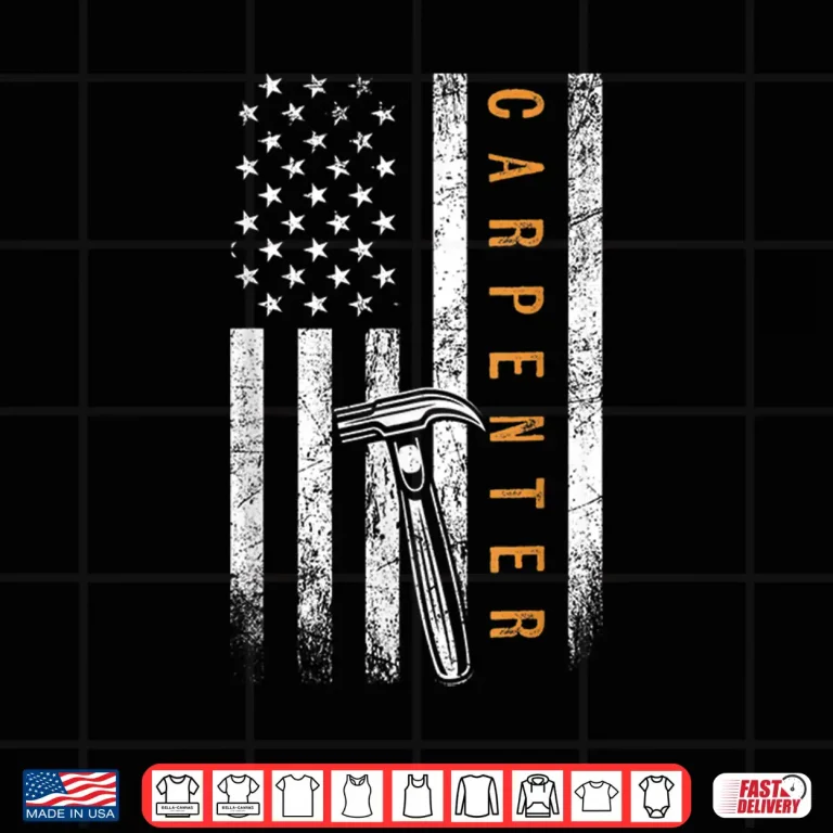 Design Carpenter American Flag Design Woodworking Carpentry Shirt
