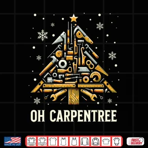 Design Woodworker Carpenter Christmas Woodworking Shirt