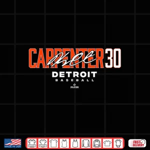 Design Name Number City Kerry Carpenter 30 Detroit Baseball Mlbpa Shirt