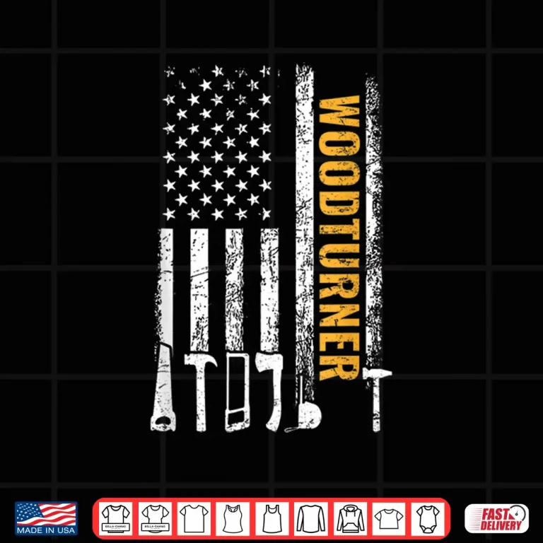 Design American Flag Woodturner Carpenter Woodturning Shirt