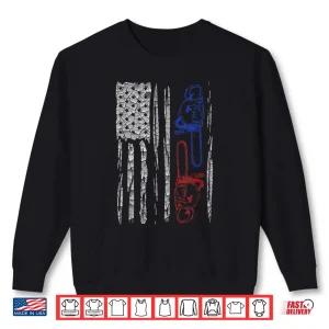 Sweatshirt Us Flag Chainsaw Lumberjack Logger Lumber Gift Shirt