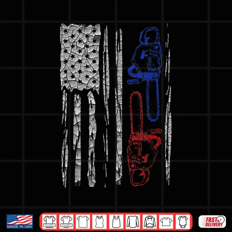Design Us Flag Chainsaw Lumberjack Logger Lumber Gift Shirt