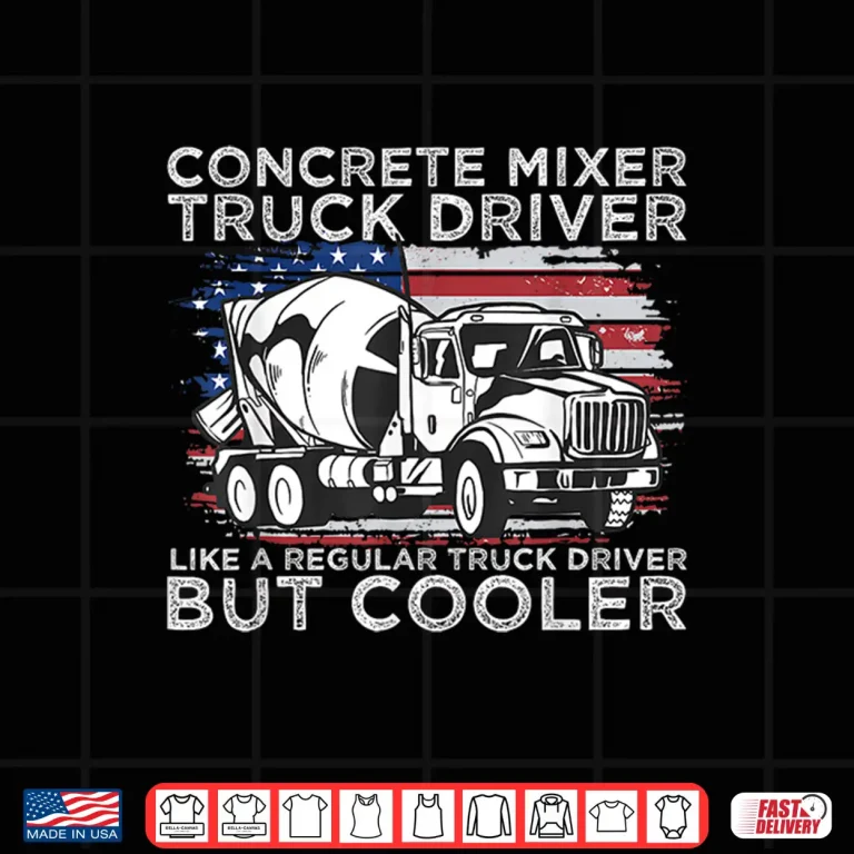 Design Concrete Mixer Truck Driver Patriotic Construction Shirt