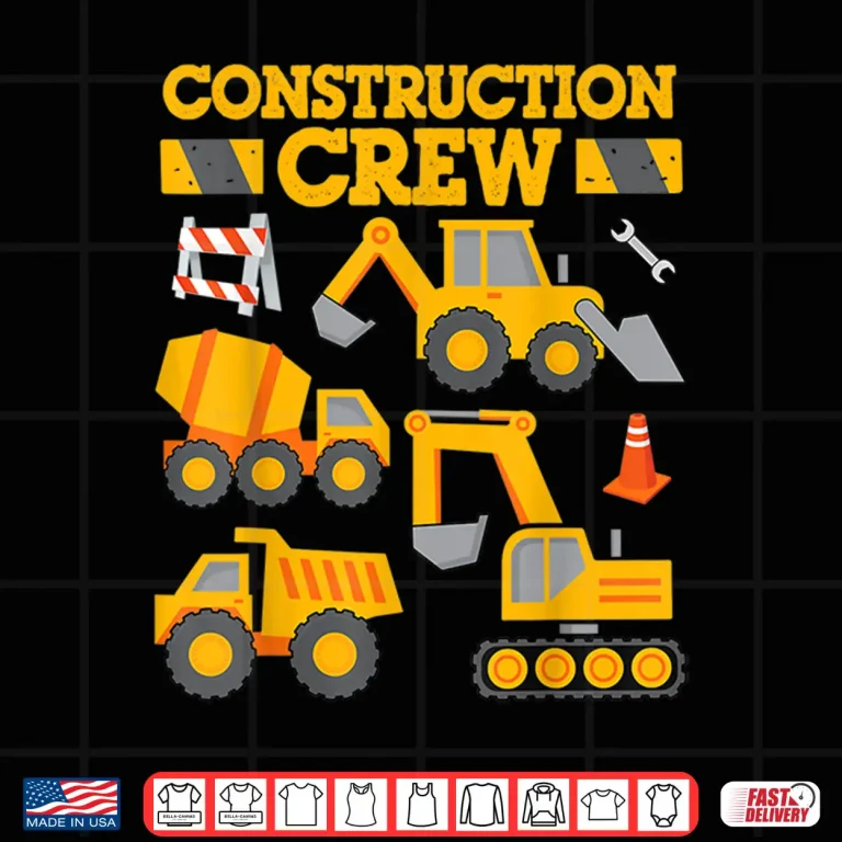 Design Construction Crew Worker Excavator Construction Shirt