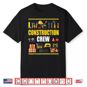 Construction Crew Worker Excavator Matching Costume Outfit Construction Shirt