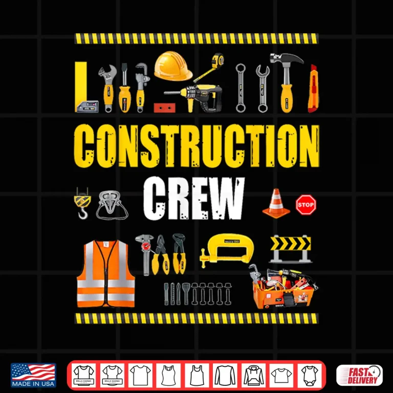 Design Construction Crew Worker Excavator Matching Costume Outfit Construction Shirt