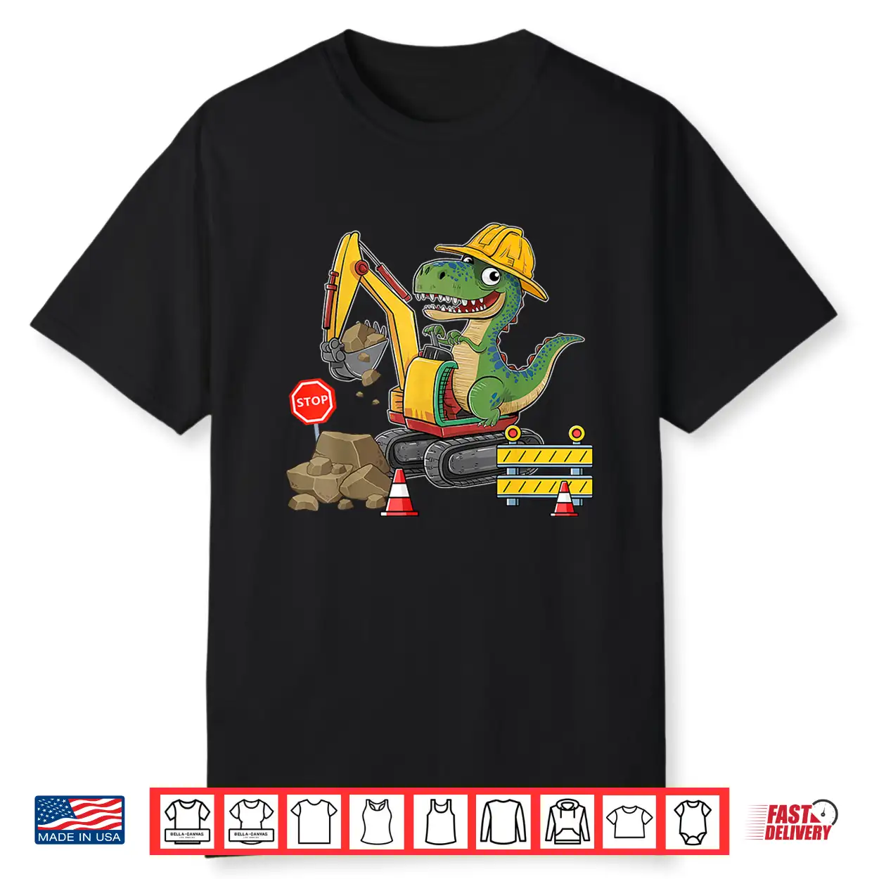Dinosaur Excavator Truck Construction Worker Shirt Dinosaur Excavator Truck Construction Worker Shirt