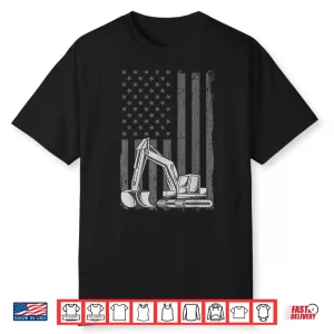 Heavy Equipment Operator Excavator Us Independence Day Shirt