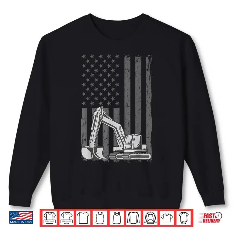 Sweatshirt Heavy Equipment Operator Excavator US Independence Day Shirt