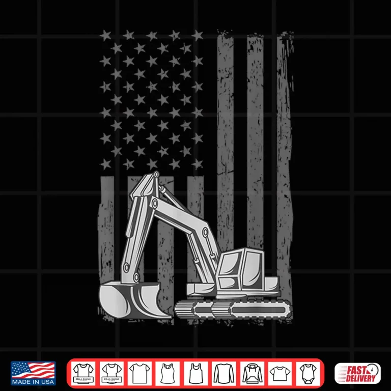 Design Heavy Equipment Operator Excavator US Independence Day Shirt