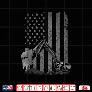 Design Patriotic Excavator Operator Digger Gift Construction Worker Shirt