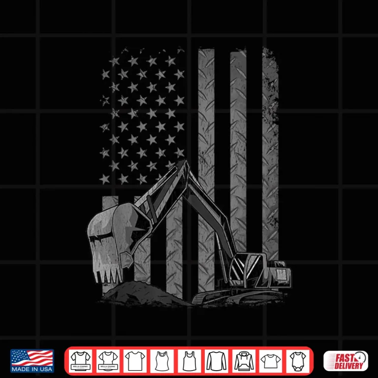 Design Patriotic Excavator Operator Digger Gift Construction Worker Shirt