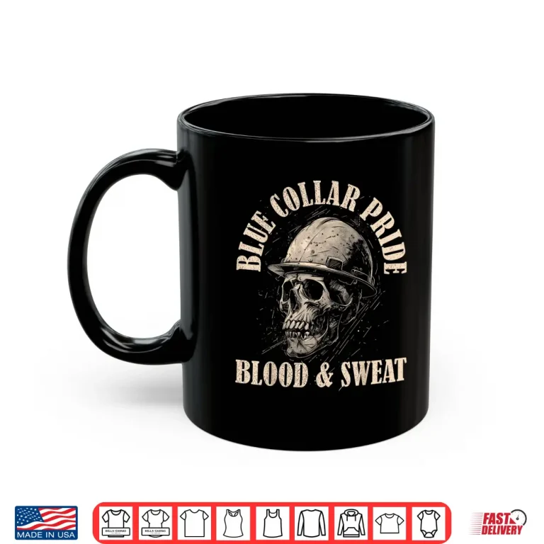 Mug Pride Iron Worker Skull Blue Collar Shirt