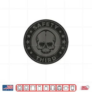 Design Safety Third Skull Sarcastic Safety Work Construction Worker Shirt