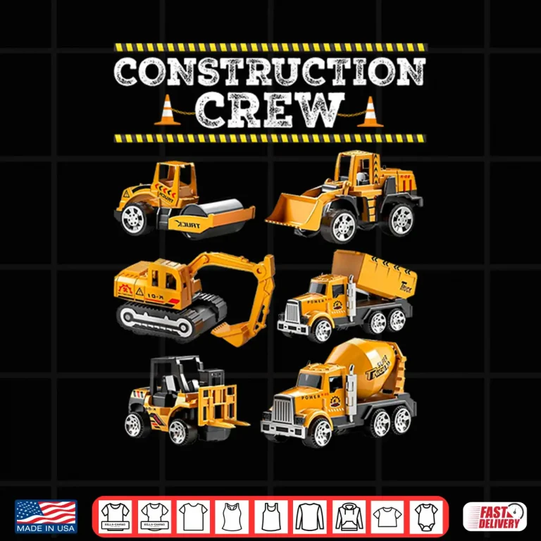 Design Construction Crew Worker Excavator Matching Birthday Construction Shirt
